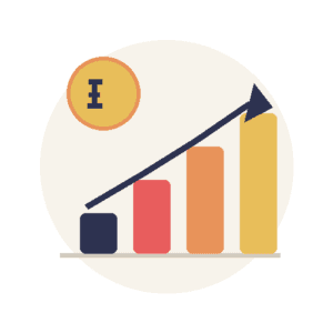 Financial advisory growth chart icon